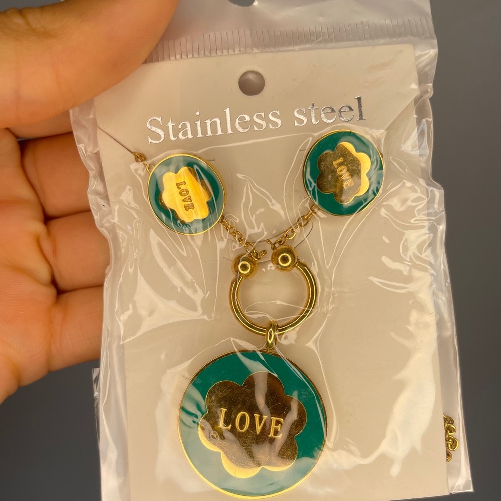 Stainless Steel Necklace and Earring Set